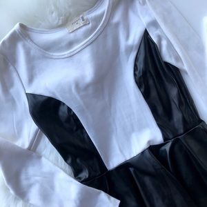 Everly peplum with Black leather detail • Size M